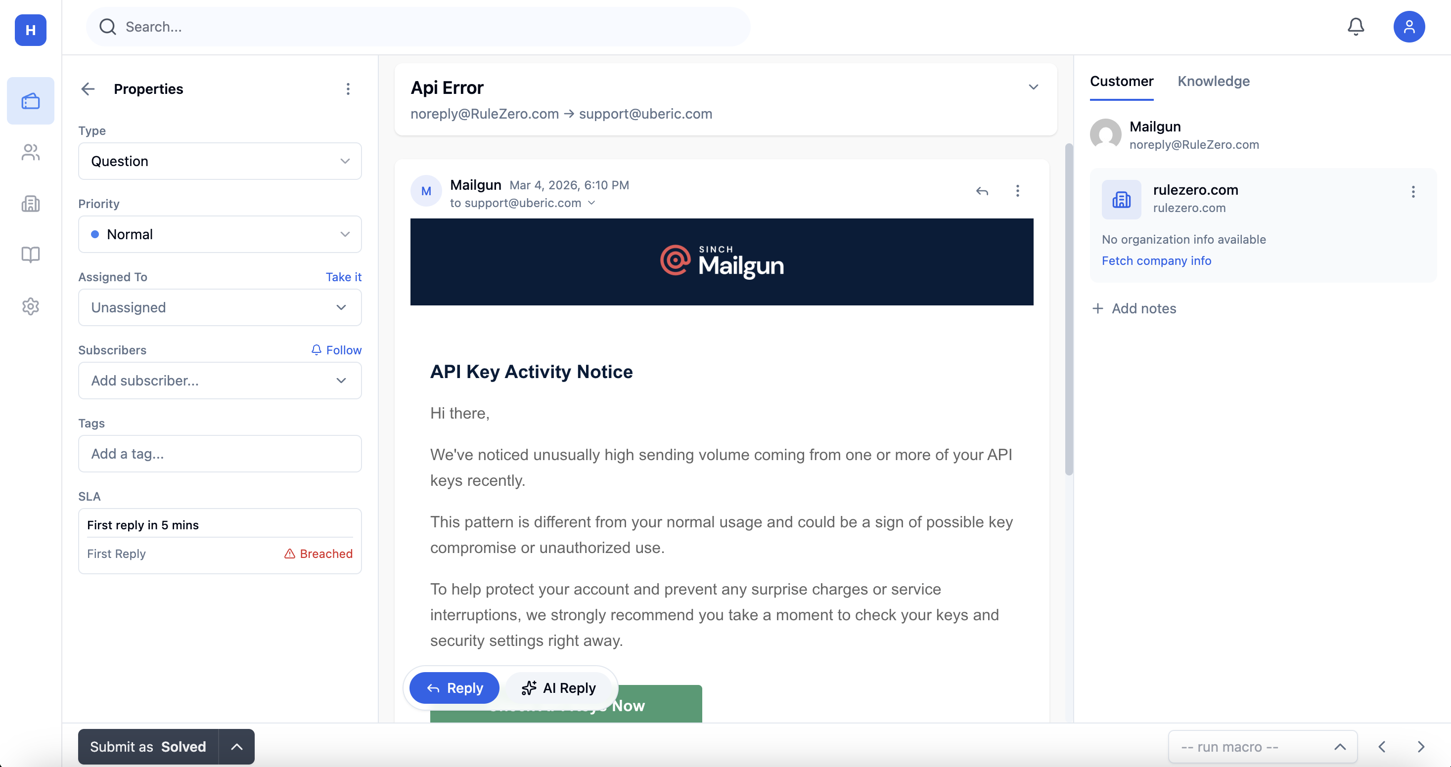 Screenshot of Team Collaboration feature