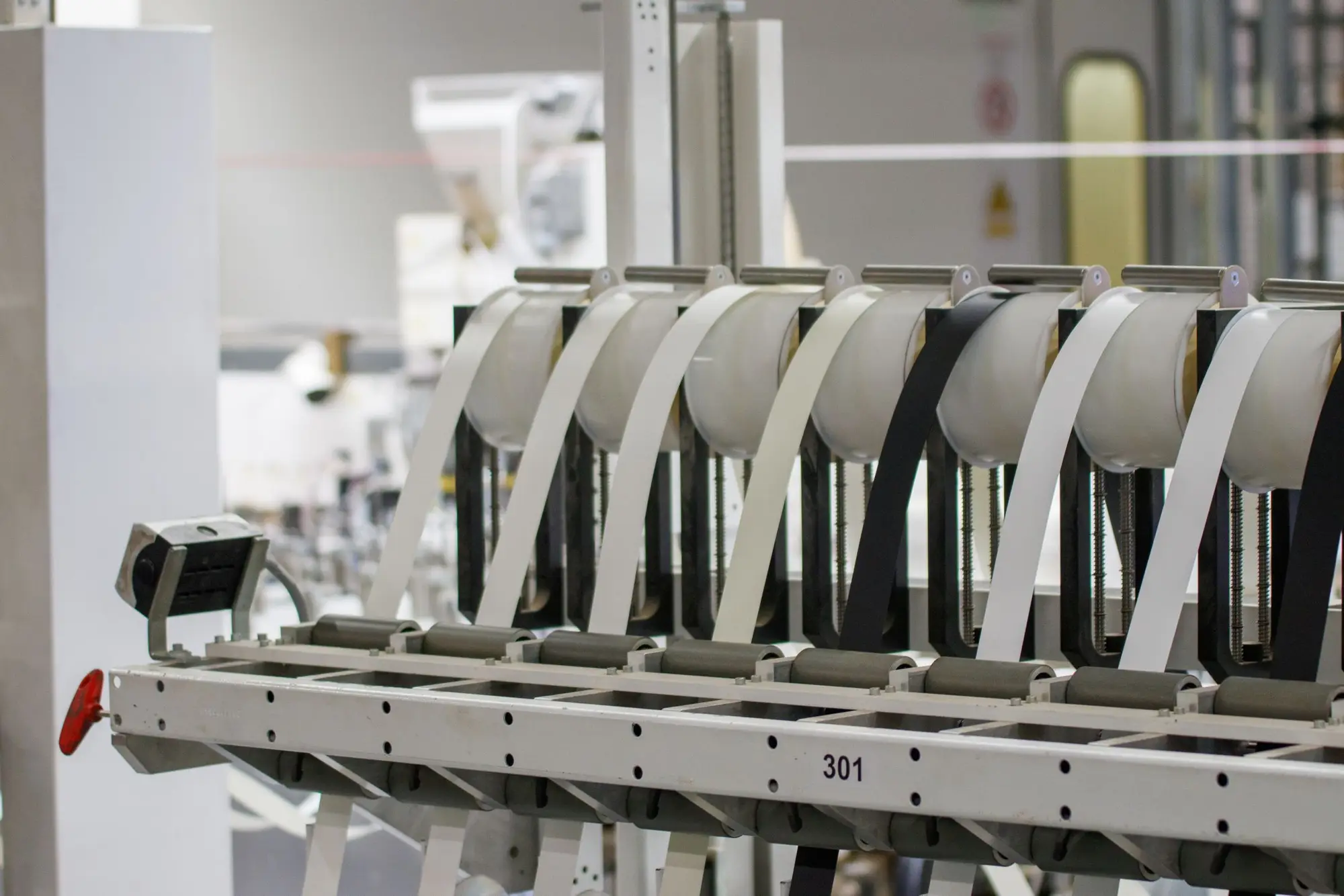 A production line inside a modern manufacturing facility