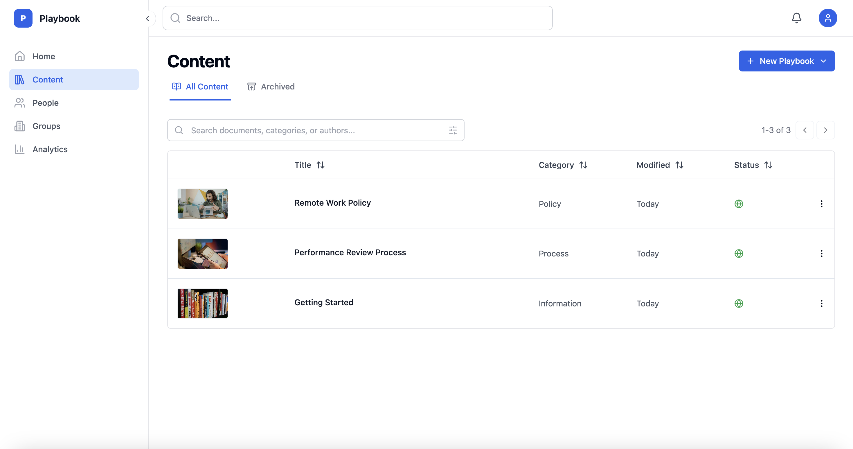 Screenshot of SOPs & Processes feature